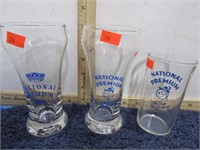 3-- NATIONAL PREMIUM BEER GLASSES