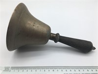 Large Old Brass And Wood Bell