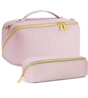YOOLIFE Cosmetic Case, Pink Travel Bag Makeup