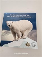 Fine Silver $50.00 Polar Bear Coin RCM