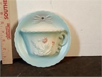 Hull Art pottery Bowknot cup & saucer wallpocket