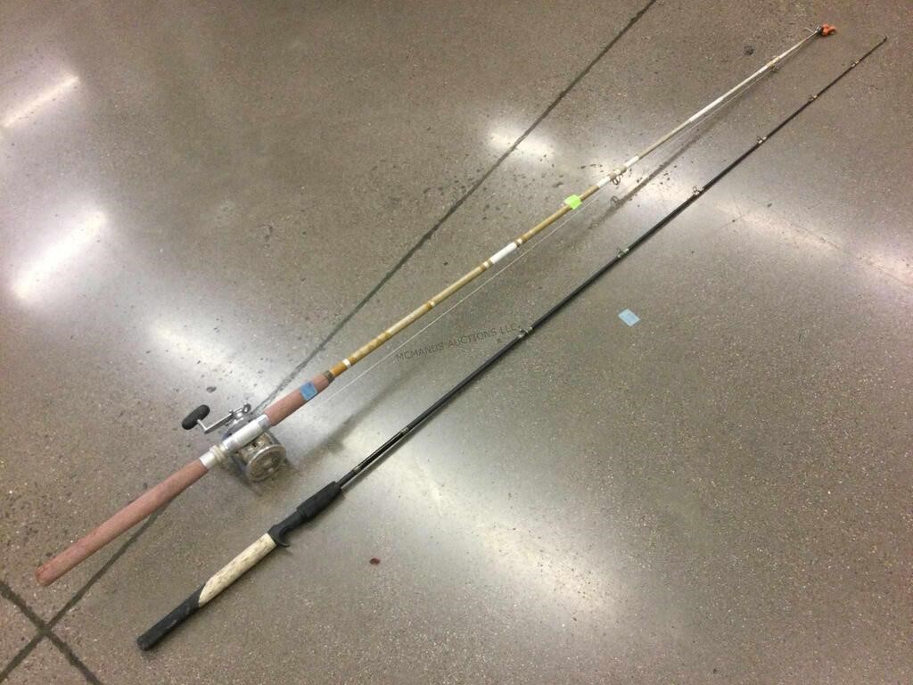 2 Vintage fishing rods. Bamboo rod with cork