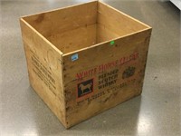 Vintage wood crate branded White Horse Cellar
