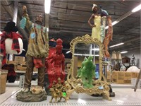 Assorted decorative figures. Tallest is 28x7