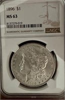 1896 Morgan Silver Dollar MS 63 NGC