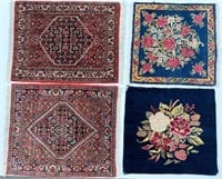 Lot of 4 Small Persian Mat Rugs.