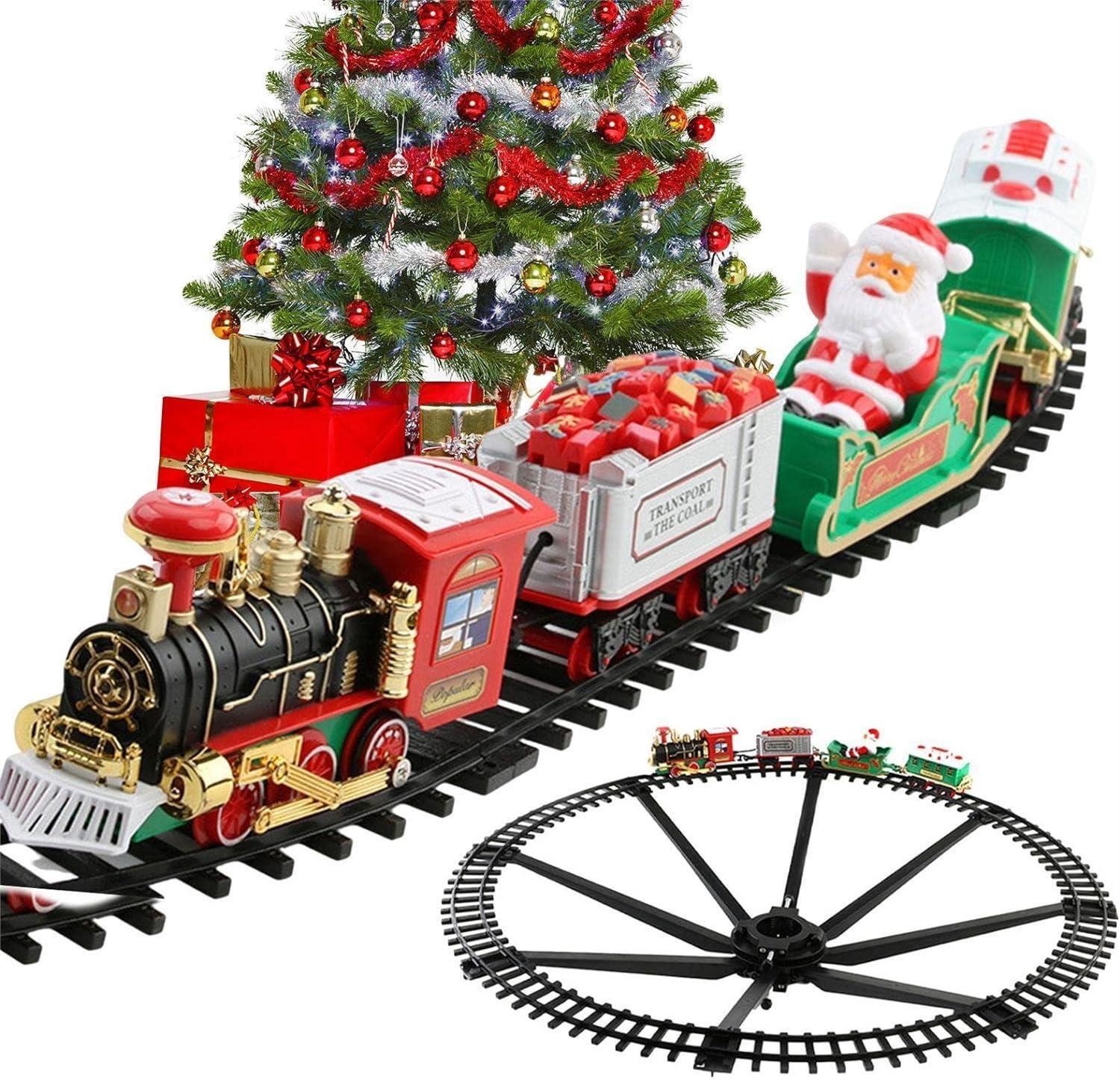 Christmas Tree Train Set with Lights