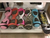 5 hoverboards, 1 skateboard. In previously owned