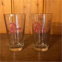 Ranier Mountain Fresh Beer Advertising Glasses