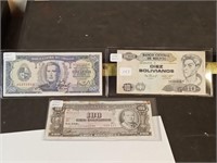 3 vtg foreign currency notes