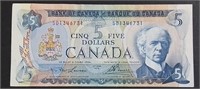 1972 Canada $5 Banknote