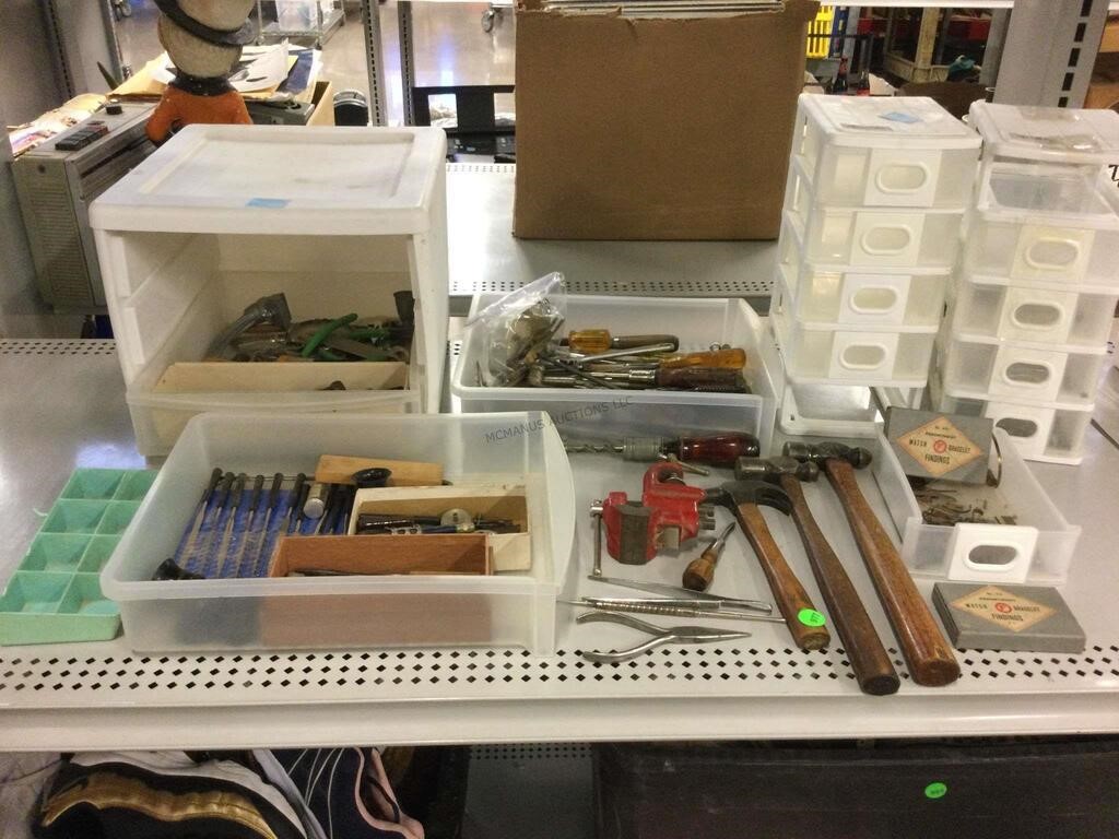 Assorted tools and organizers.