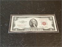 1953  red seal $2 note