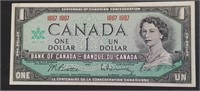 1867-1967 Canada Unc. Centennial $1 Banknote