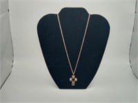 12K Gold & 925 Onyx Black Hills Cross Necklace