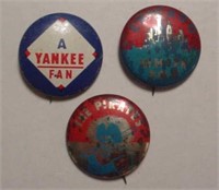 3 1964 Crane Potato Chips baseball pinback pins