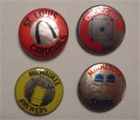 4 1986 Crane Potato Chips baseball pinback pins