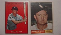 Two 1961 Topps Nellie Fox Chicago White Sox