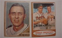 Two 1962 Topps baseball cards: Gil Hodges New York