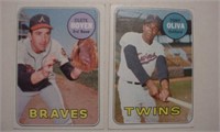 Two 1969 Topps baseball cards: Tony Oliva