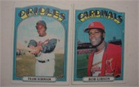 Two 1972 Topps Baltimore Orioles baseball cards: