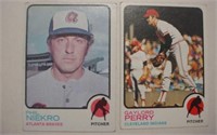 Two 1973 Topps baseball cards: Gaylord Perry