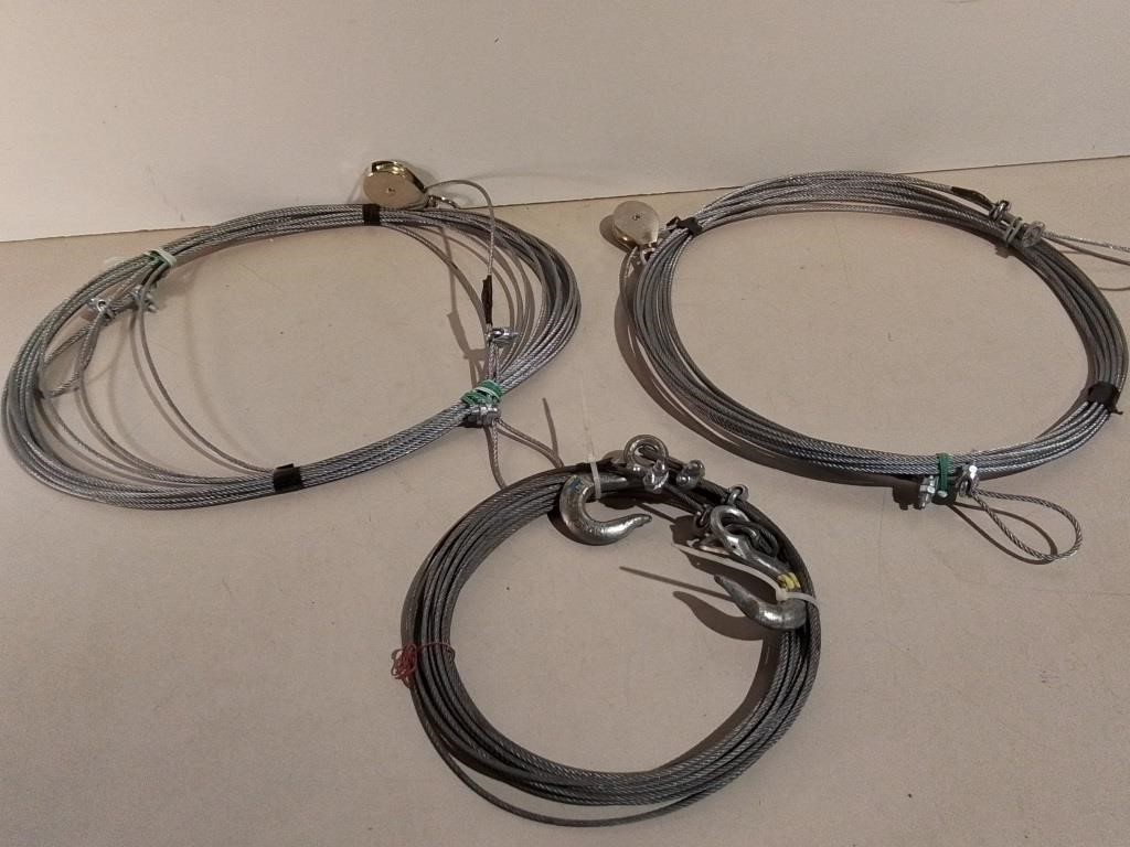 Lot Of Metal Wire W/ Pulleys/Hooks