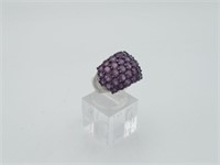 Sterling 925 Amethyst ? Wide Dome Ring