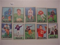 10 different 1951 Topps Magic football cards,