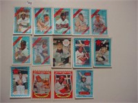 Fourteen 1970-1975 Kellogg's baseball cards