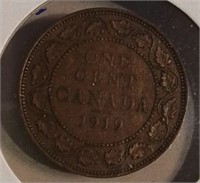 1919 Canada Large Cent EF40 King George V