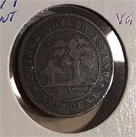 1871 PEI Large Cent VG10 Queen Victoria