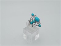 New Sterling Sleeping Beauty Turquoise Ring