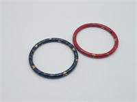 2 Designer Laurana enamel bangle bracelets