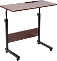 SIDUCAL Adjustable Tray Table, Red Walnut