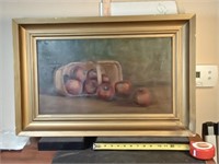 antique oil on canvas still life painting