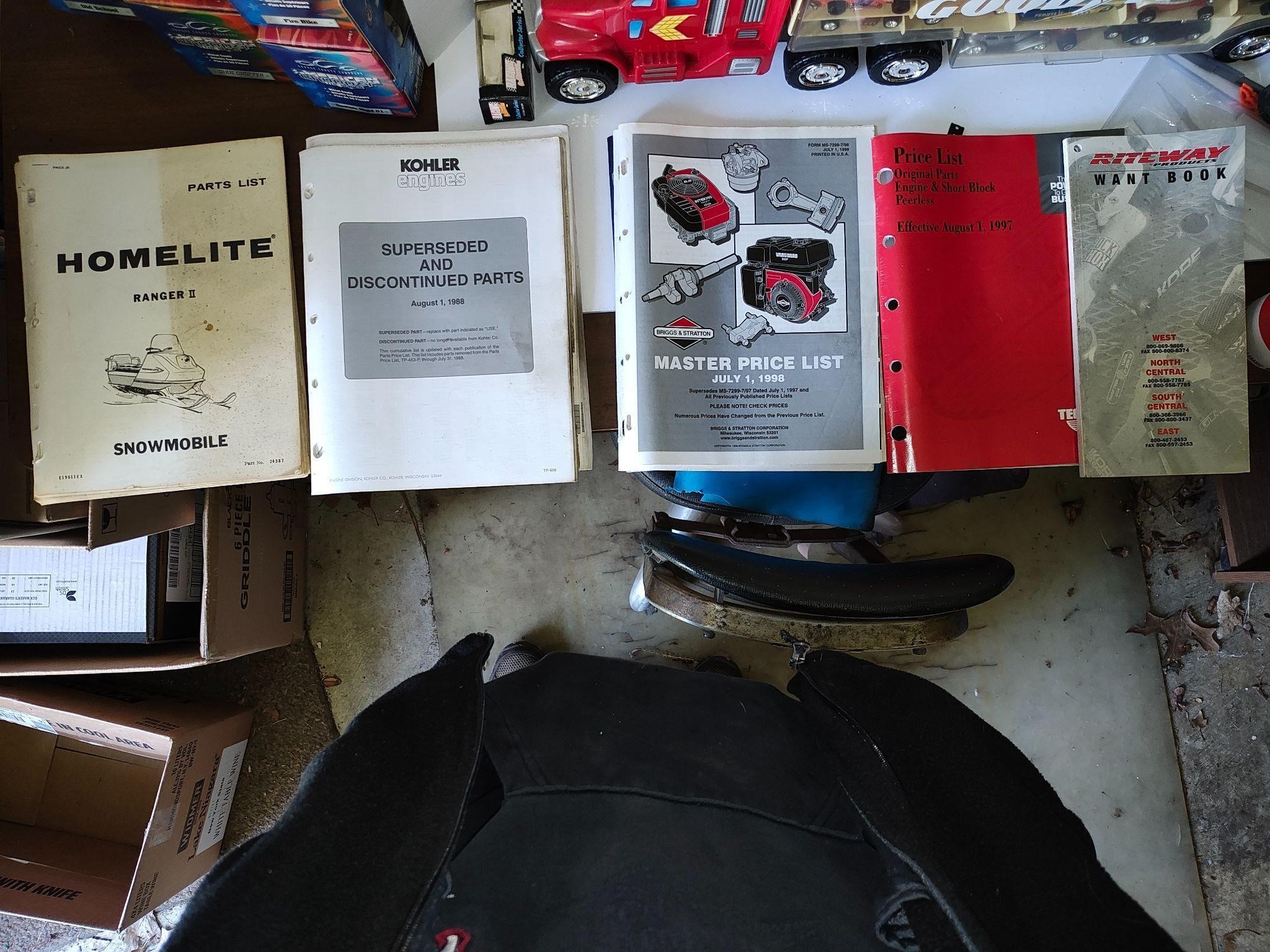 Snowmobile parts books: Chaparral, Arctic Cat, etc