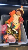 Tote of small toys and cabbage patch