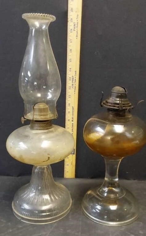 2 GAS OIL LAMPS