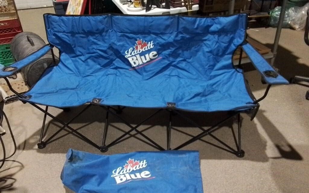 Labatt Blue Folding Patio Chair/Couch