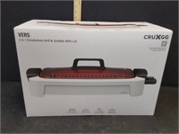 NEW CRUXGG 2 8N 1 SMOKELESS GRILL & GRIDDLE W/ LID