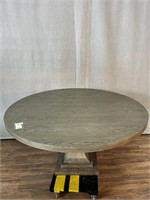 Williams Sonoma Grey Pedestal Round Table