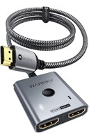 HDMI Switch 2 in 1 Out 4K@60Hz, WARRKY 3.3ft