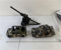 Toy Military Vehicle And Gun Lot