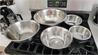 Set of 5 Metal Bowls