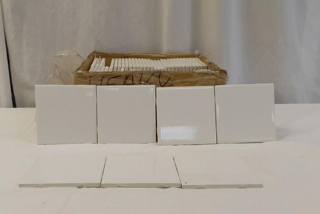 BOX OF Ceramic white tile