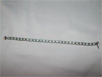 10k White Gold & Aquamarine Tennis Bracelet 8.18g