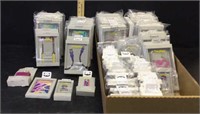 BOX OF PHONE ACCESSORIES, CORDS, WALLETS, RINGS,