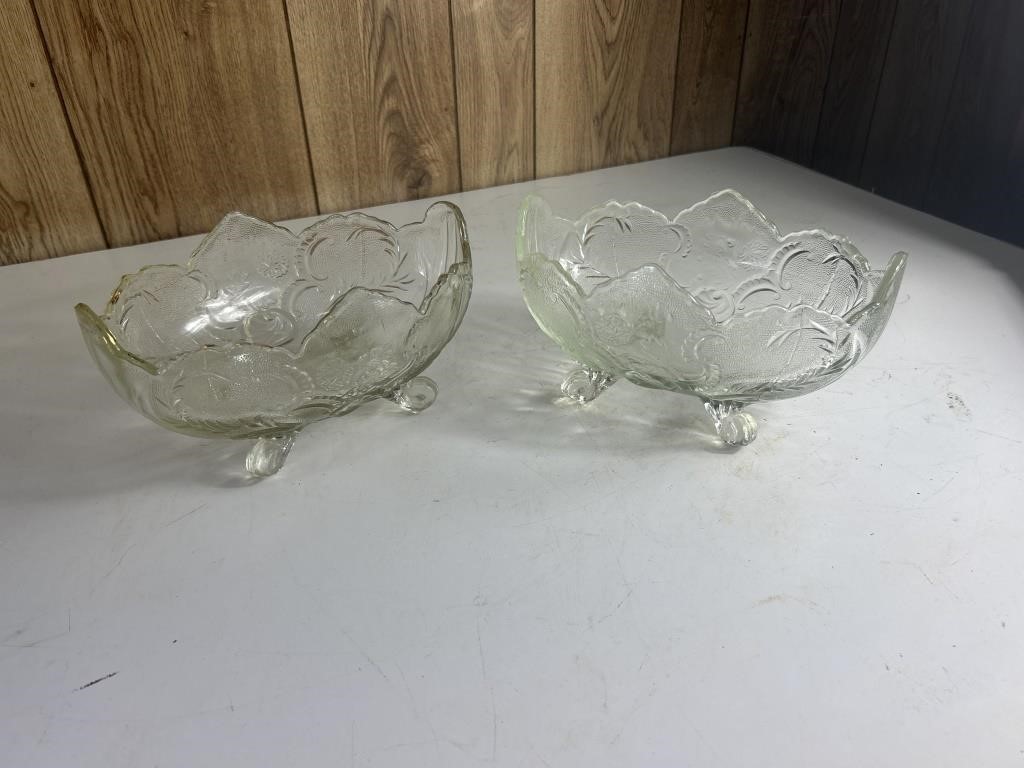 Two glass candy bowls