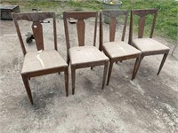 4 WOOD CHAIRS - SEE ALL PHOTOS